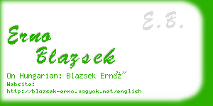 erno blazsek business card
